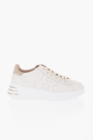 Leather REBEL Low-Top Sneakers with Glittery Details