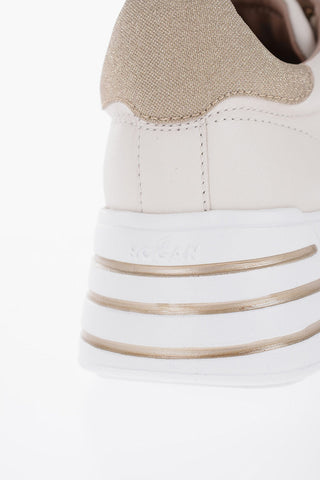 Leather REBEL Low-Top Sneakers with Glittery Details