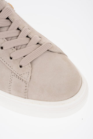Sneakers Basse in Suede con Monogram a Contrasto
