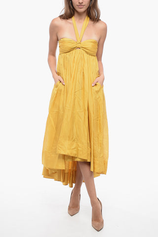 Flared Silk DEVI Halterneck Dress