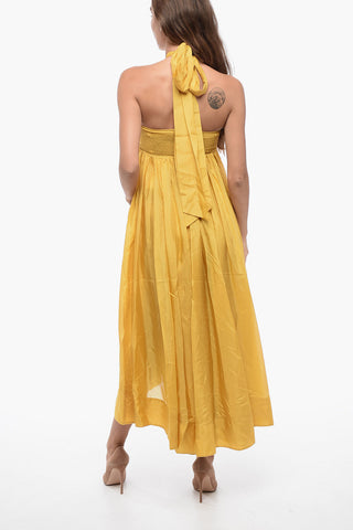 Flared Silk DEVI Halterneck Dress