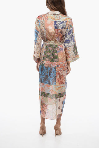 Paisley Patterned Silk DEVI Shirt Dress with Belt