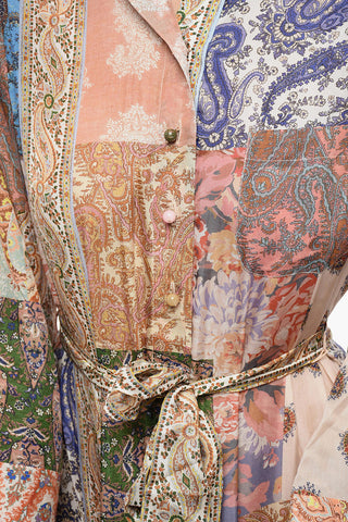 Paisley Patterned Silk DEVI Shirt Dress with Belt