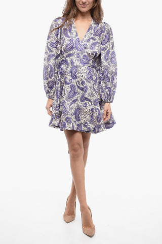 Vestito Wrap DEVI in Lino a Fantasia Paisley