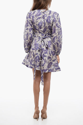 Vestito Wrap DEVI in Lino a Fantasia Paisley