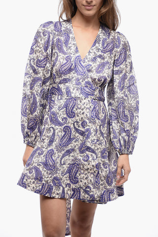 Vestito Wrap DEVI in Lino a Fantasia Paisley