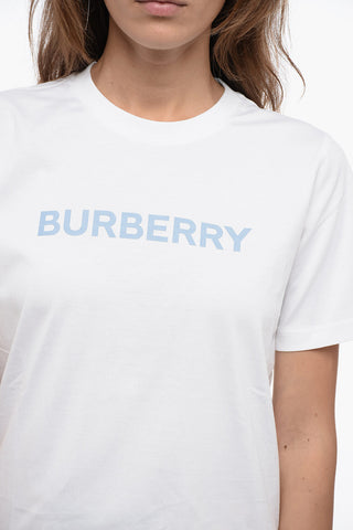 Crew Neck Cotton T-Shirt with Printed Logo