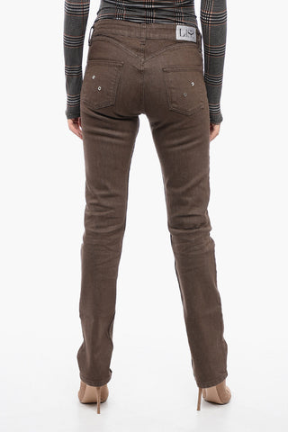 5-Pocket Skinny Fit Pants with Lace-up Detail