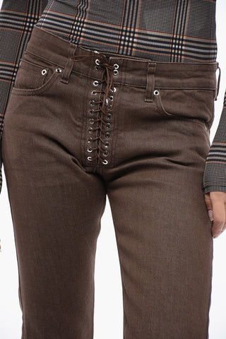5-Pocket Skinny Fit Pants with Lace-up Detail