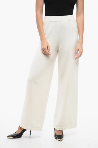 Cashmere Palazzo Pants with Elastic Waistband