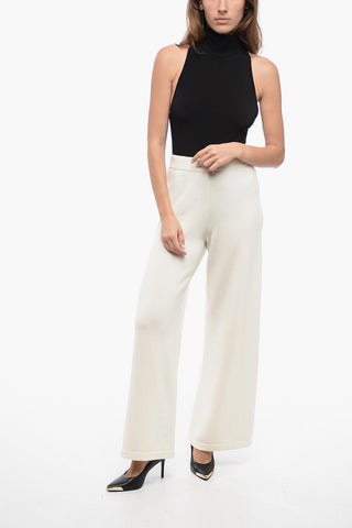 Cashmere Palazzo Pants with Elastic Waistband