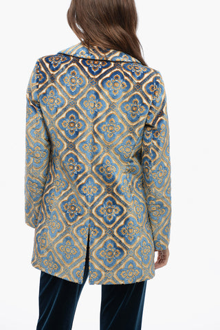 Brocade Doble-Brested Coat with Flared Fit