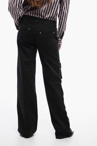 Pantaloni Cargo in Misto Cotone con Fondo Bootcut