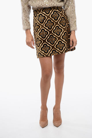 Brocade Skirt with High-Waist