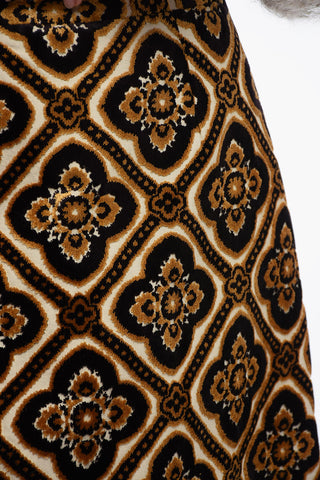 Brocade Skirt with High-Waist