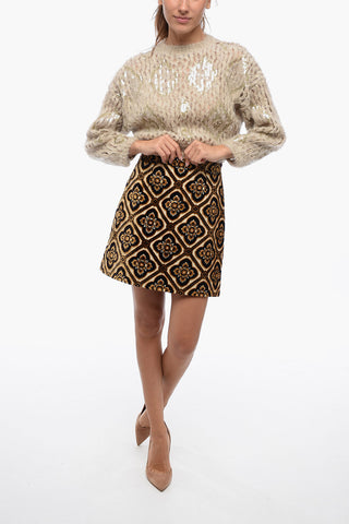 Brocade Skirt with High-Waist