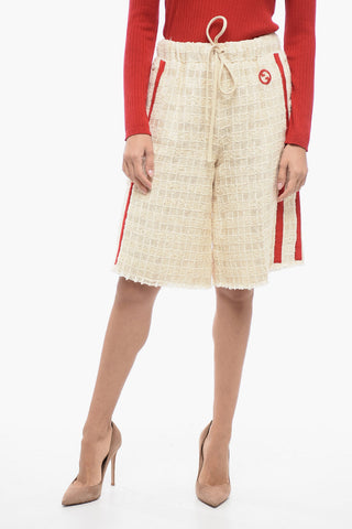 Cotton Tweed Shorts with Contrasting Bands