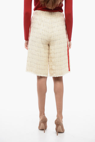 Cotton Tweed Shorts with Contrasting Bands