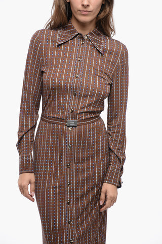 Check Motif Chemisier with Logoed Belt