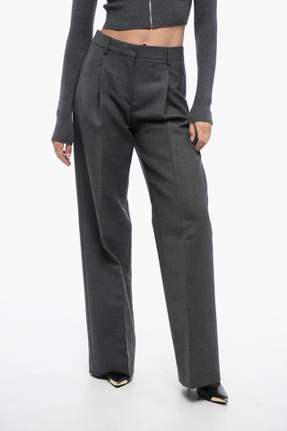 Melange Virgin Wool Pants with Pleats