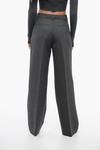 Melange Virgin Wool Pants with Pleats