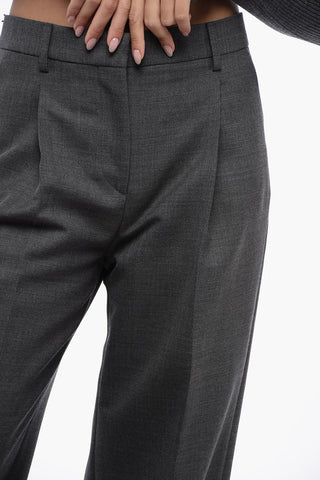 Melange Virgin Wool Pants with Pleats