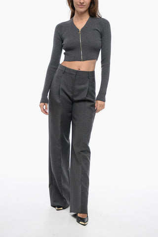 Melange Virgin Wool Pants with Pleats