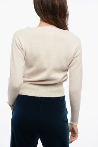 LEISURE Maglia in Lana Spazzolata ZEBIO con Collo a V