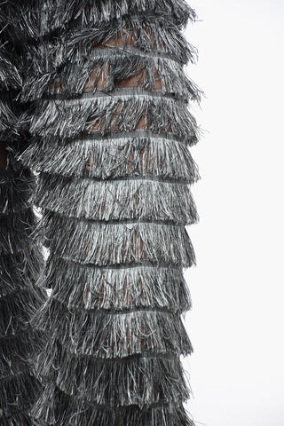 Wide-Leg Pants with Fringed Desing