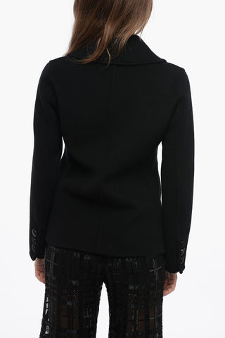 Short Wool Coat with Double-Breasted Design