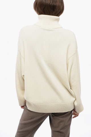 Maglia Oversized a Collo Alto in Puro Cashmere