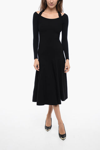 Stretchy Knitted Dress with Circle Skirt