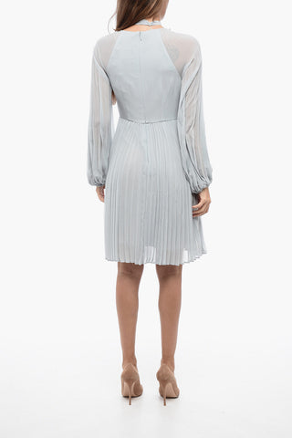 Mini Dress Tie-Neck SUNRAY Plissettato 