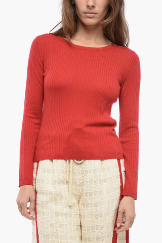 STUDIO Crew Neck ARIANO Ribbed Silk Blend Sweater