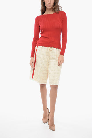 STUDIO Crew Neck ARIANO Ribbed Silk Blend Sweater