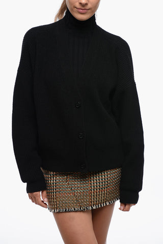 Cropped Fit Cashmere Blend Cardigan
