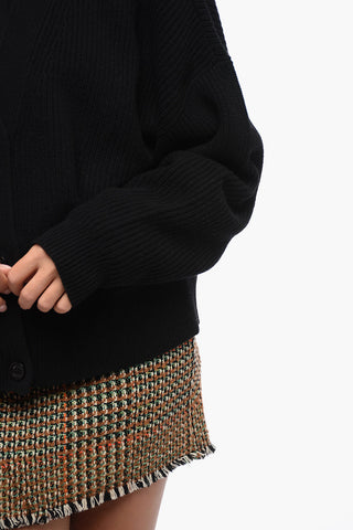 Cropped Fit Cashmere Blend Cardigan