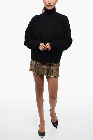 Cropped Fit Cashmere Blend Cardigan