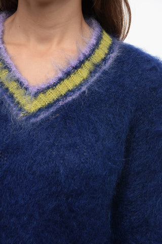 FUZZY WUZZY V Neck Mohair Blend Sweater