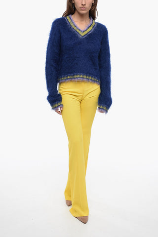 FUZZY WUZZY V Neck Mohair Blend Sweater