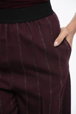 Pantaloni in Flanella con Dettaglio Lurex