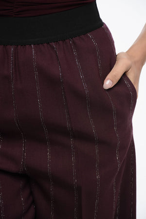 Flanellhose mit Lurex-Detail
