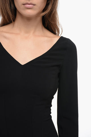 Corset Pencile Dress with V Neckline