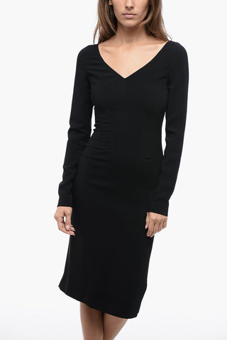 Corset Pencile Dress with V Neckline