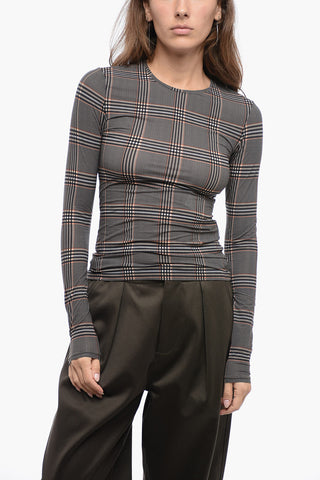Long-sleeved SOVRANA District Check Top