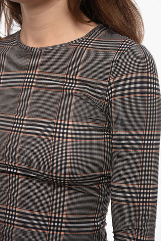 Long-sleeved SOVRANA District Check Top