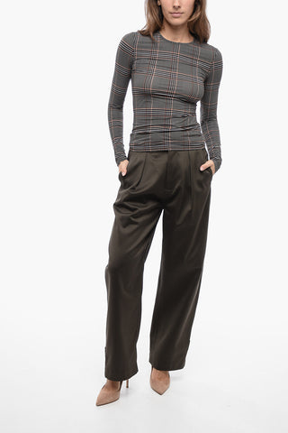 Long-sleeved SOVRANA District Check Top