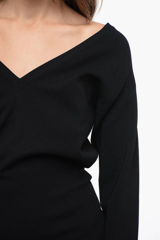 Stretchy Midí Dress with Wide Neckline