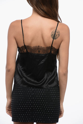 Top in Seta con Dettaglio Pizzo