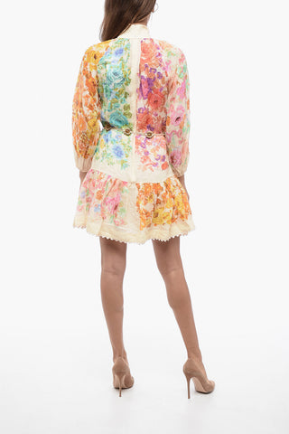 Floral Patterned RAIE LANTERN Dress with Belt